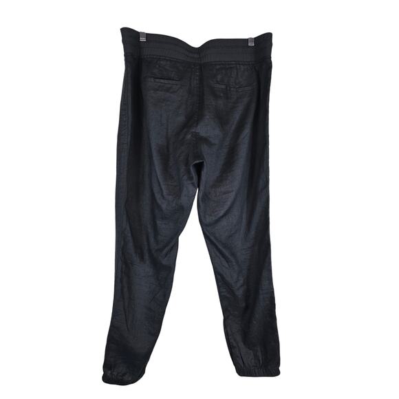 ATHLETA Cabo Linen Women's Drawstring Zip Pockets Jogger Pants Black Women's 12 - Picture 3 of 5